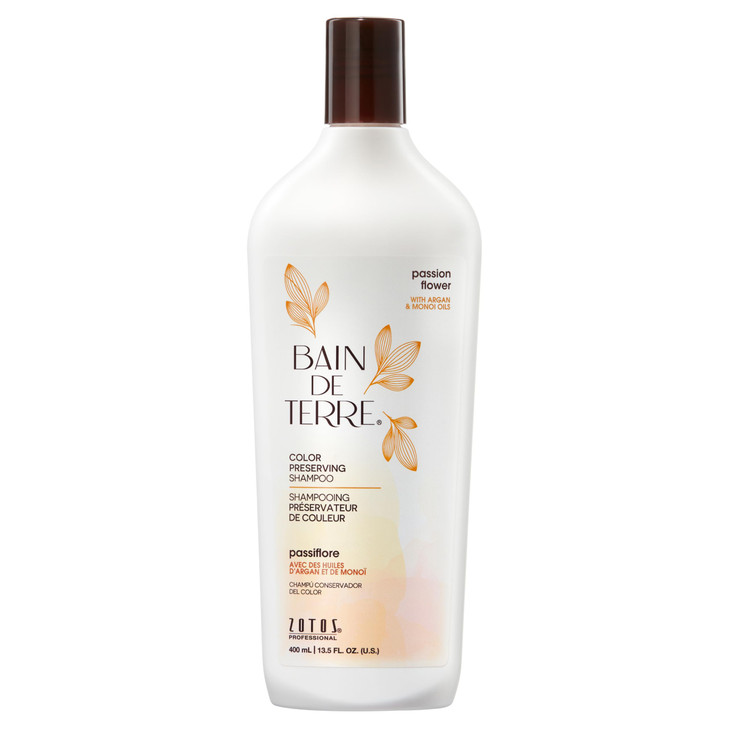 Bain de Terre Passion Flower Color Preserving Shampoo for Vibrant Color Protection from Fading with Argan Monoi Oils Par