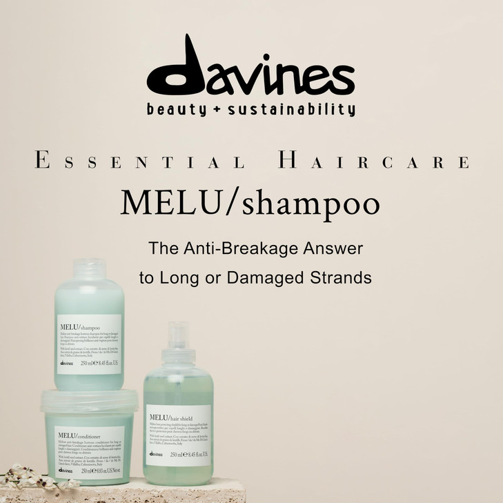 Davines MELU Shampoo Elasticizing AntiBreakage Gentle Cleansing Action for Long or Damaged Hair Gives Lustrous Reinforce
