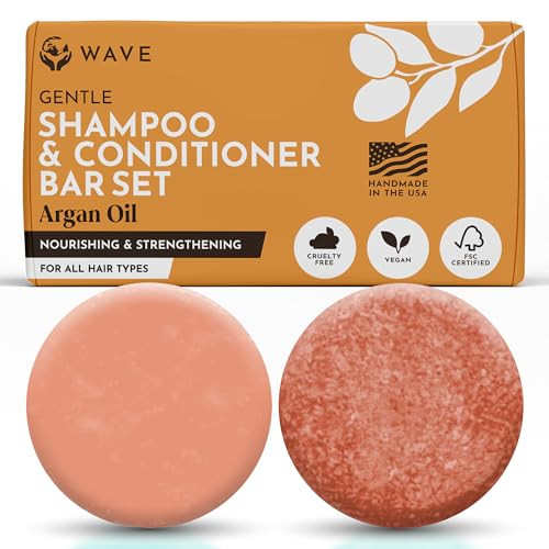 Shampoo and Conditioner Bar Argan Oil Sulfate Free Solid Shampoo and Conditioner Bars Set Vegan Hair Care for All Hair T