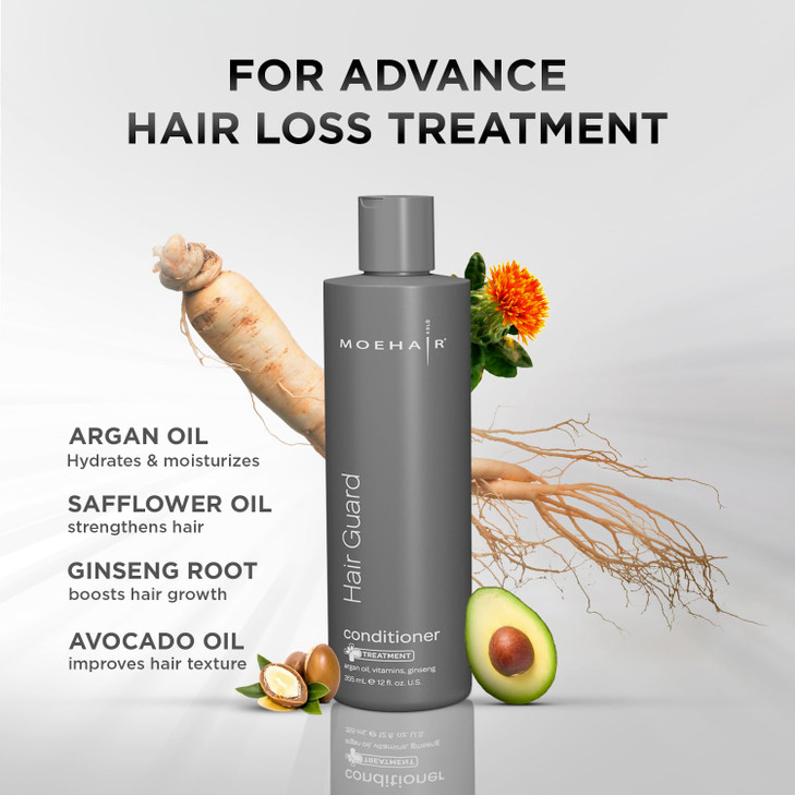 MOEHAIR Hair Guard Shampoo Stimulates Hair Follicles Thickens and Volumizes Infused with Argan Oil Ginseng Vitamins Para