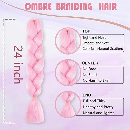 Ombre Braiding hair synthetic Crochet braids twist 24inch 5pcslot 100g Ombre two three tone Jumbo braid hair extensions