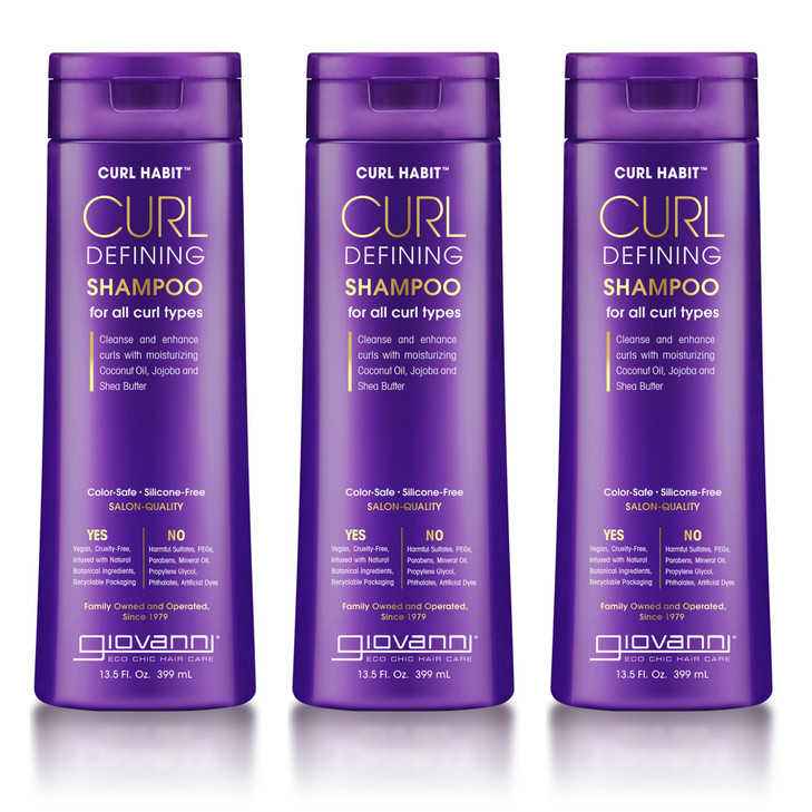 GIOVANNI Curl Habit Curl Defining Shampoo All Curl Types Cleanse Enhance Curls Moisturizing Coconut Oil Jojoba and Shea