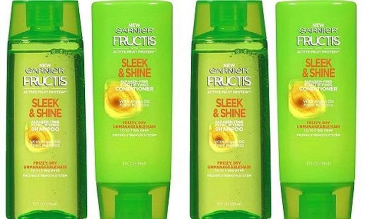 Garnier Fructis Sleek Shine 2 Shampoo 2 Conditioner 3 oz Travel Personal Size