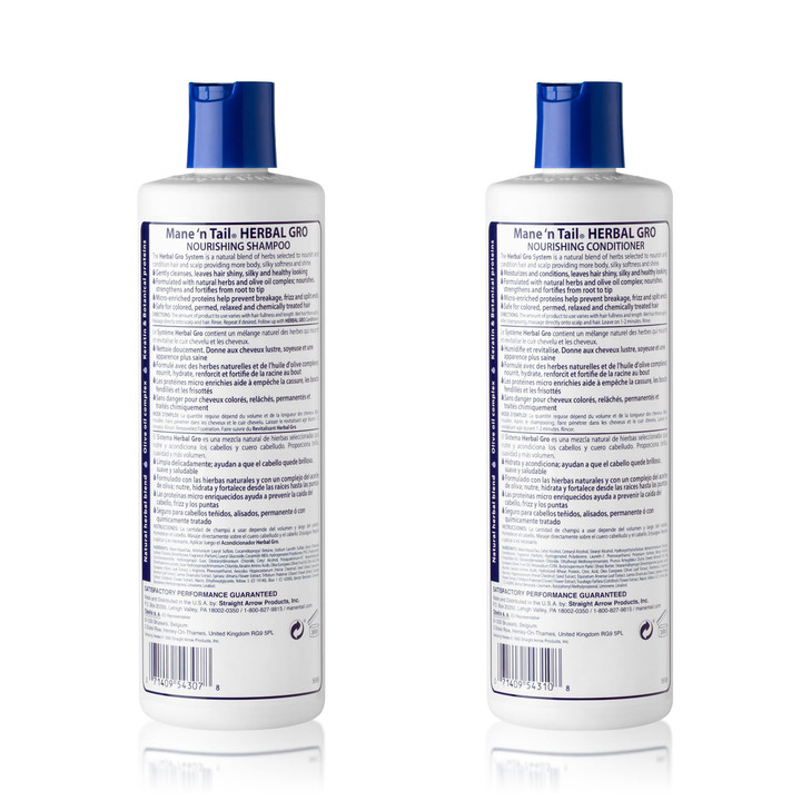Mane n Tail Herbal Gro Shampoo Conditioner 12 oz Each Olive Oil Complex That Helps Strengthens Nourishes Hair