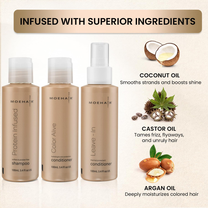 Moehair Travel Size Toiletries ProteinInfused Shampoo Color Alive Conditioner Travel Shampoo Conditioner Set Protects Co