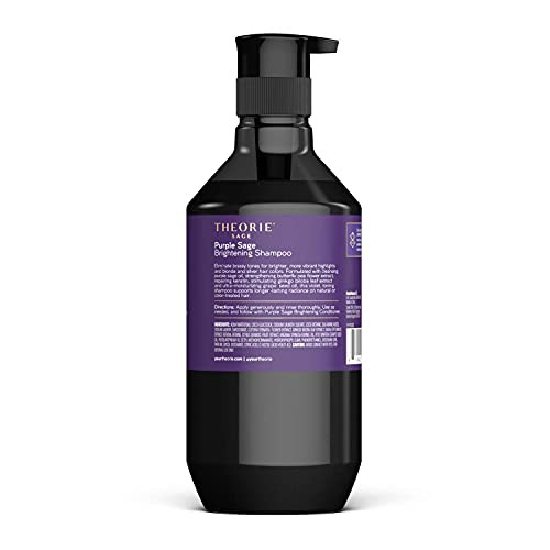 Theorie Purple Sage Brightening Shampoo Balance Tone Brighten Blonde Silver Grey Bleached Color Treated or Highlighted H