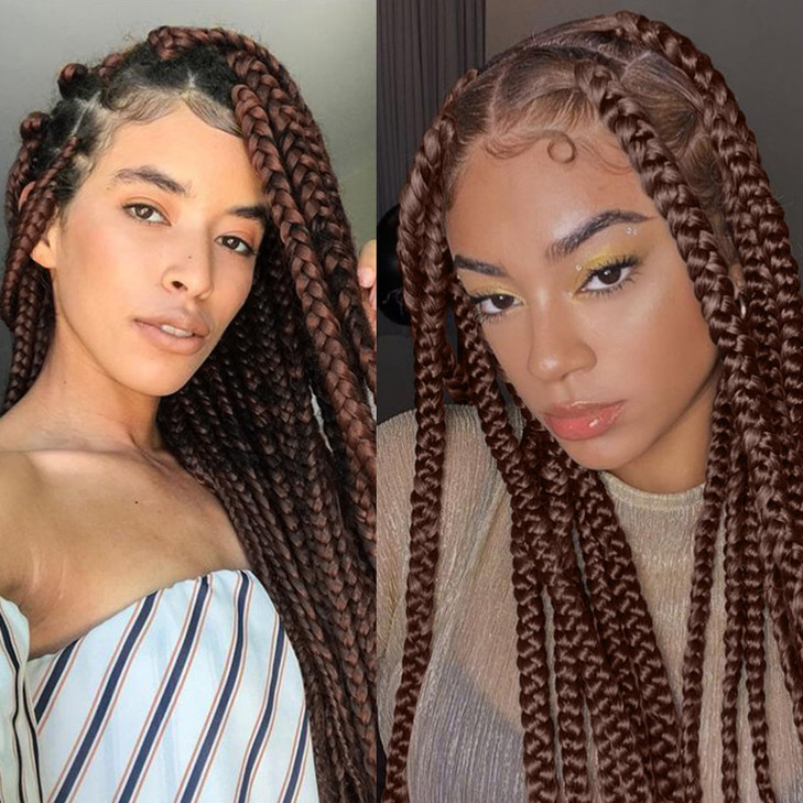 Brown Braiding Hair Pre Stretched 26 Inch 8 Packs PreStretched Braiding Hair Hot Water Setting Soft Yaki Synthetic Knotl