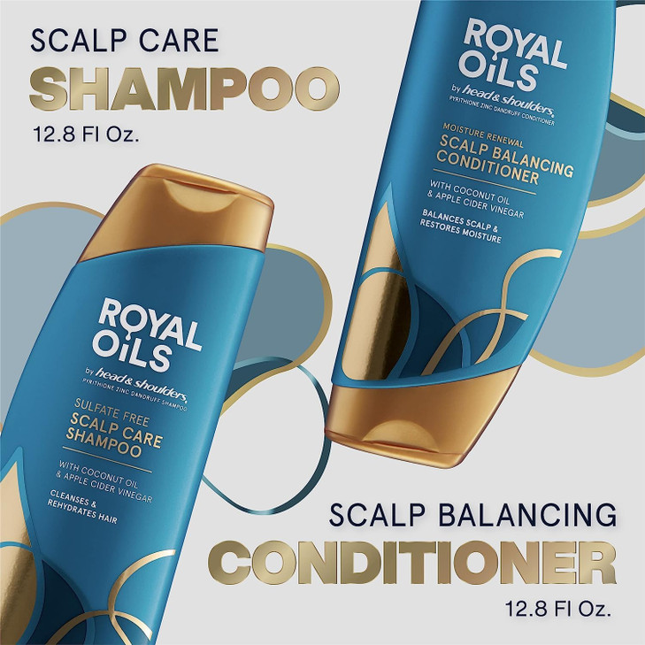 Head Shoulders Royal Oils Shampoo and Conditioner Set 1 Pyrithione Zinc Scalp Care Hydration Moisture Renewal Conditione