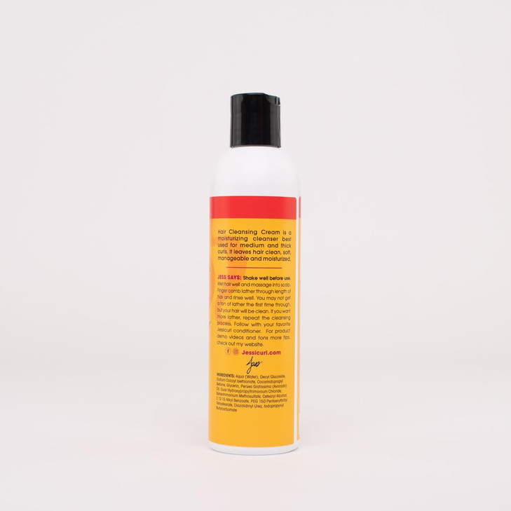 Jessicurl Hair Cleansing Cream No Fragrance Added 8 Fl oz Moisturizing Shampoo for Curly Hair Sulfate Free Shampoo for D