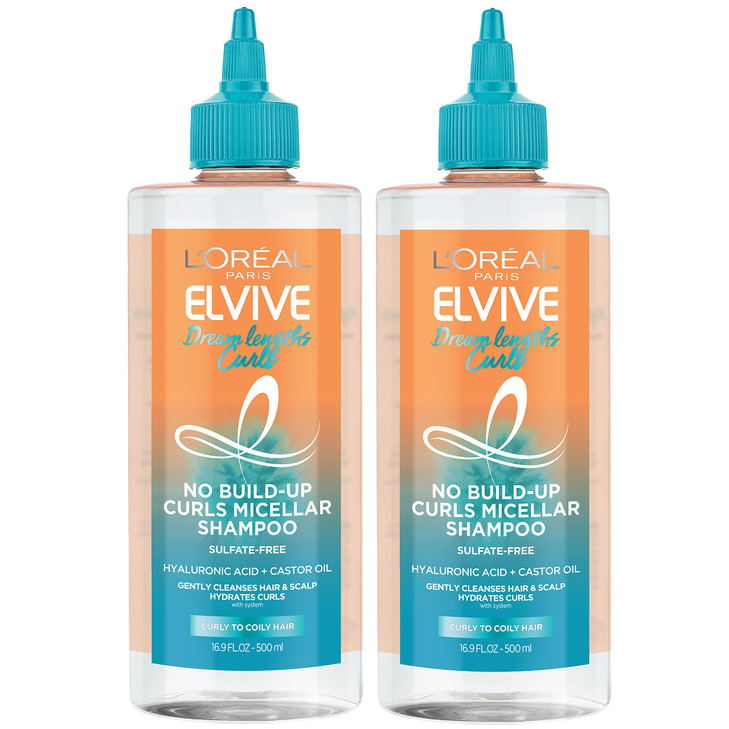 LOreal Paris Elvive Dream Lengths Curls No BuildUp Micellar Shampoo SulfateSilicone and ParabenFree with Hyaluronic Acid