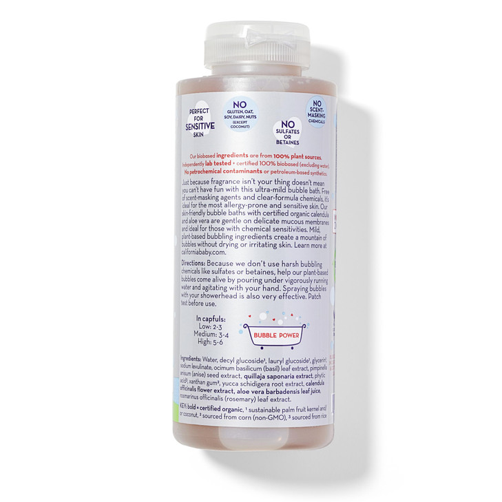 California Baby Super Sensitive Bubble Bath 100 PlantBased Kids Bubble Bath Gentle Unscented Baby Bubble Bath Free Bubbl