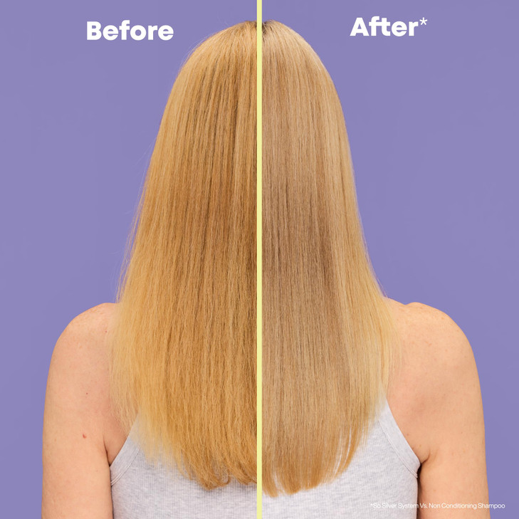 Matrix So Silver Purple Shampoo Neutralizes Yellow Tones Color Depositing Brightening Toning Strengthens and Adds Shine