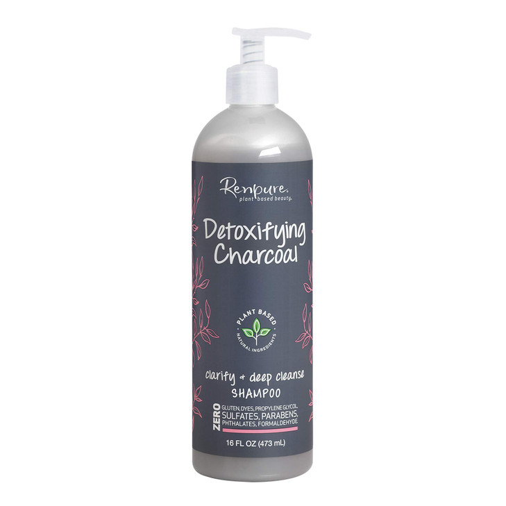 Renpure PlantBased Beauty Detoxifying Charcoal Clarify Deep Cleanse Shampoo 16 Fluid Ounce