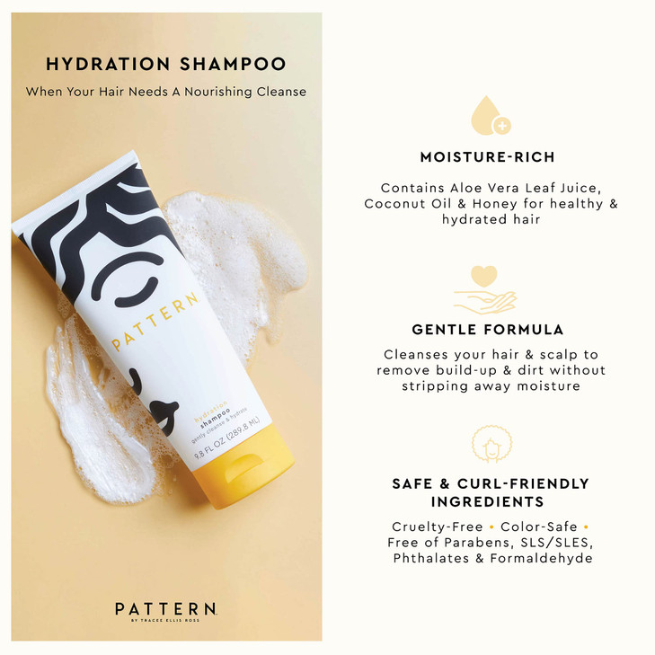 PATTERN Beauty by Tracee Ellis Ross Hydration Shampoo w Honey Aloe Vera Biotin and Tea Tree Leaf Oil 98 fl oz Rich Moist