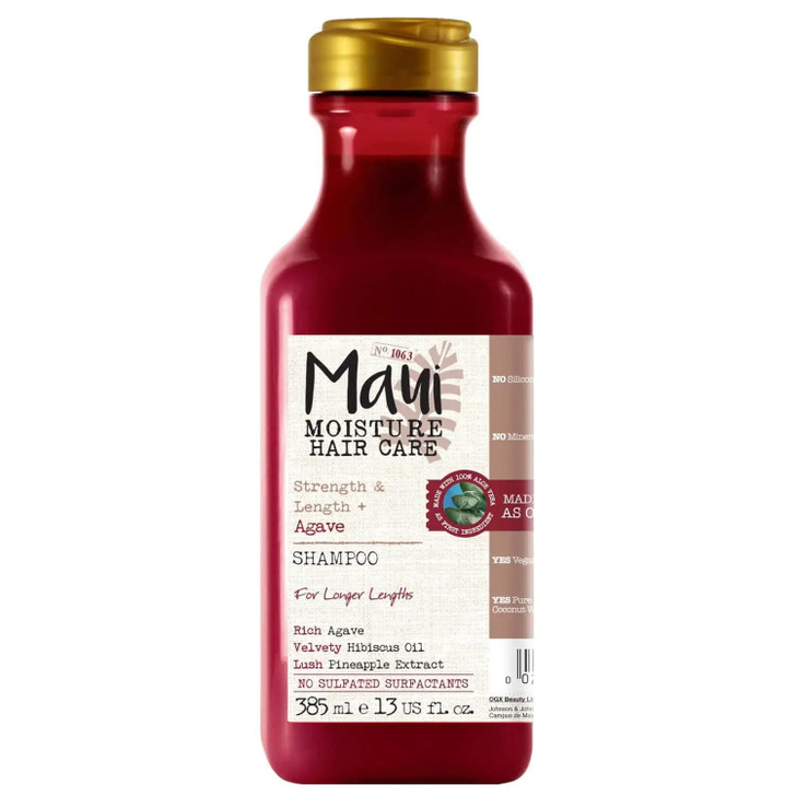 Maui Moisture Strength AntiBreakage Moisturizing Agave Shampoo for Color Treated or Chemically Damaged Hair Vegan Silico