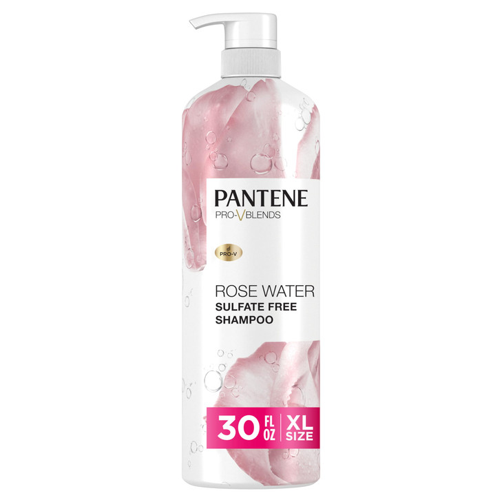 Pantene Sulfate Free Rose Water Shampoo Soothes Replenishes Hydration Safe for Color Treated Hair Nutrient Infused with