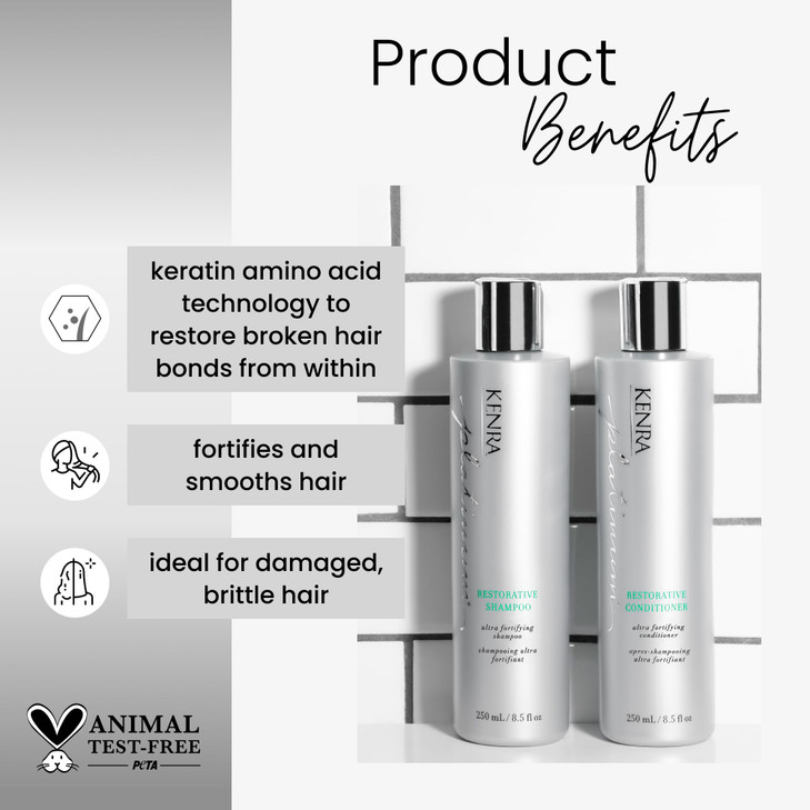 Kenra Platinum Restorative Shampoo Ultra Fortifying Instantly Fortifies To Restore Smoothness Suppleness Shine Restores