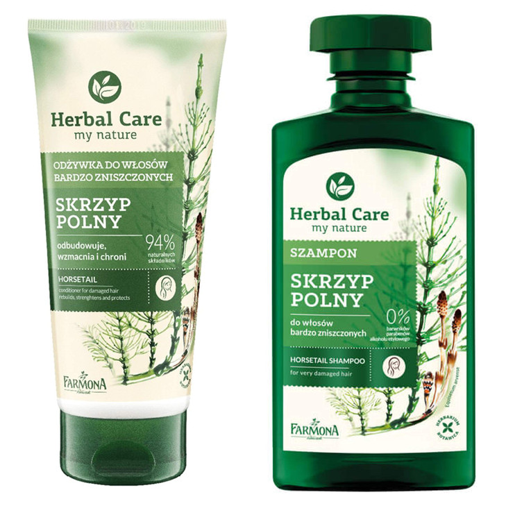 FARMONA Herbal Care Horsetail shampoo 330 ml Horsetail conditioner 200 ml for damage hair Product from Poland