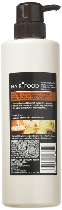 Hair Food Sulfate Free Hair Milk Shampoo with Jasmine Vanilla Fragrance 179 Fluid Ounce