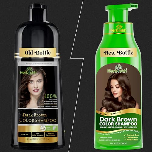 Herbishh Hair Color Shampoo for Gray Hair Magic Hair Dye Shampoo Colors Hair in MinutesLong Lasting500 Ml3In1 Hair Color