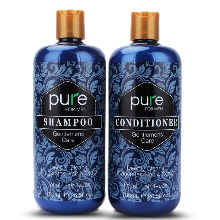 Rachelle Parker Hair Care Set for Men Natural and Organic Shampoo and Conditioner for Fine and Thinning Hair Supports He