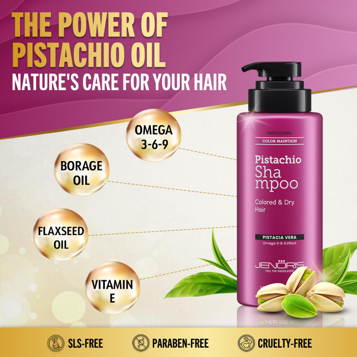 Jenoris Pistachio Shampoo for Color Treated Dry Frizzy Hair 169 Fl Oz