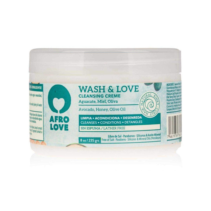Afro Love Wash Love Cleansing Creme CoWash 8oz LatherFree Conditioner for Curly Coily Wavy Hair Hydrating Nourishing wit