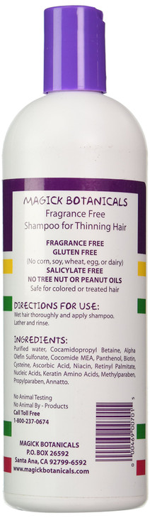 Magick Botanicals Shampoo for Thinning Hair Fragrance Free 16 Ounce