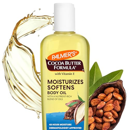 Palmer's Cocoa Butter Moisturizing Body Oil with Vitamin E, Radiant Looking Glow and Skin Hydration, Instant Absorption, Bath, Body and Shower, 8.5 O