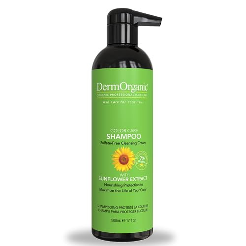 DermOrganic Color Care Shampoo 100 SulfateFree Cream Shampoo with Sunflower AntiFade Extract 17 floz