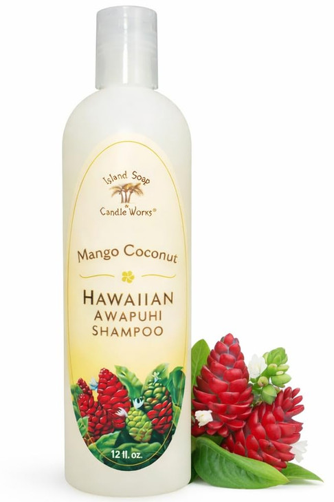 Island Soap Candle Works Awapuhi Mango Coconut Shampoo 12 Ounce Moisturizing Hawaiian Shampoo Gentle Daily Cleanser with