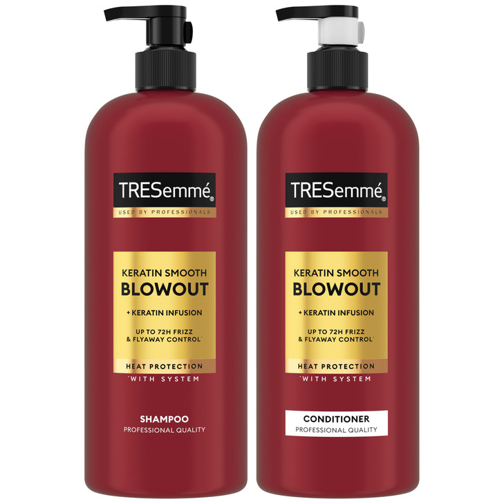 TRESemm Shampoo and Conditioner Keratin Smooth AntiFrizz Hair Products for Sleek Hair 28 Oz Ea