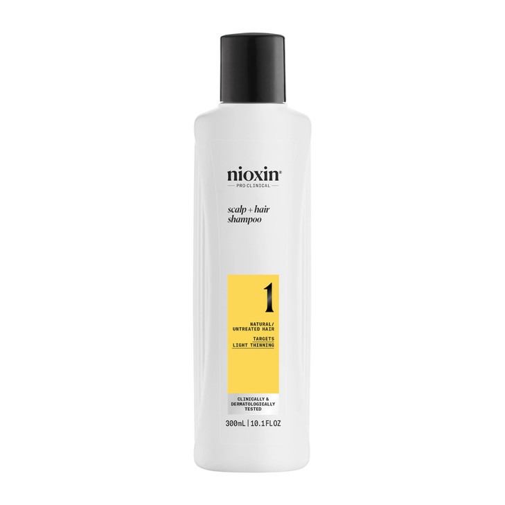 Nioxin Scalp Hair Thickening System 1 Shampoo For Natural or Untreated Hair with Light Thinning With Niacinamide and Bio