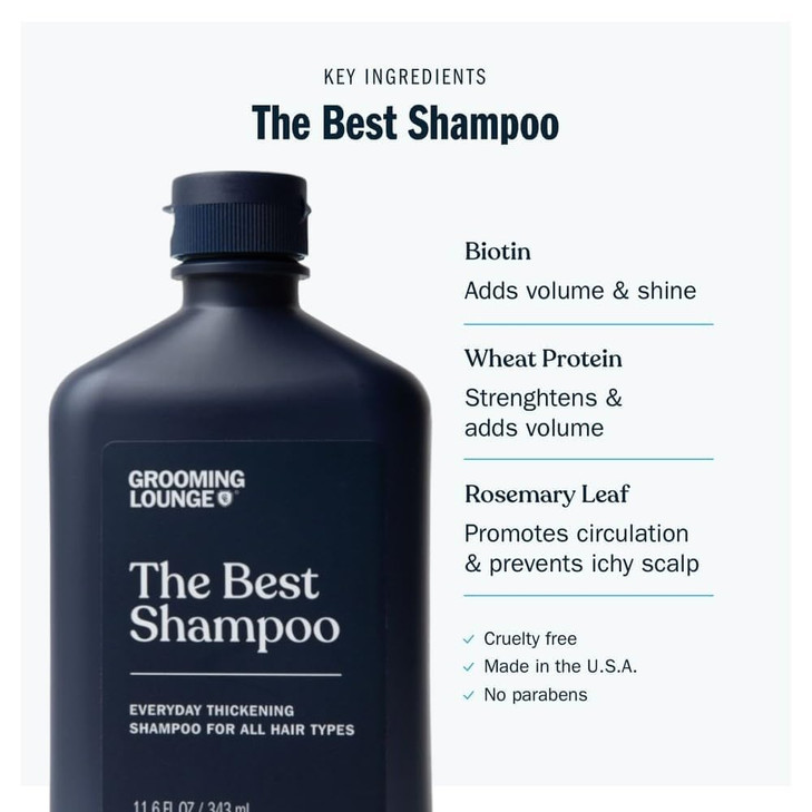 Grooming Lounge The Best Shampoo Scalp Clarifying Frizz Control Hair Wash for Men Promotes Hair Length and Strength Clea