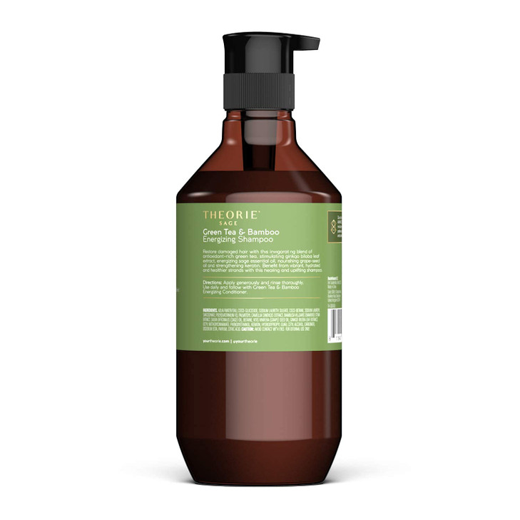 Theorie Green Tea and Bamboo Energizing Shampoo Invigorate Strengthen Irresistible Scent of Green Tea Jasmine Amber Cypr