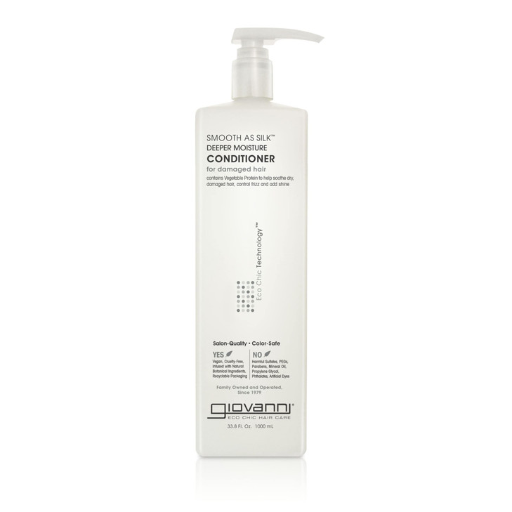 GIOVANNI Smooth As Silk Deeper Moisture Conditioner 338 oz Calms Frizz Detangles Wash Go Co Wash No Parabens Color Safe