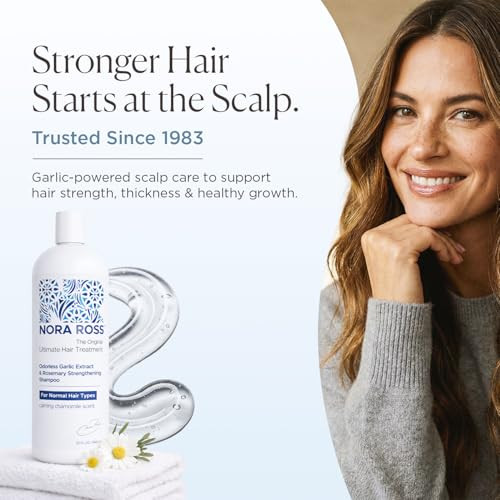 Nora Ross Garlic Extract Hair Strengthening Shampoo Thickening Shampoo for Women and Men with Normal to Dry Thinning Hai