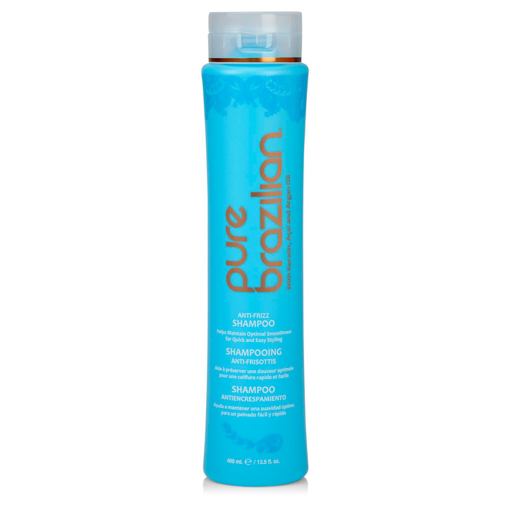 Pure Brazilian AntiFrizz Daily Shampoo SaltFree Color Safe with Keratin Argan Oil Acai for Prolonged Treatment Smooth Ha