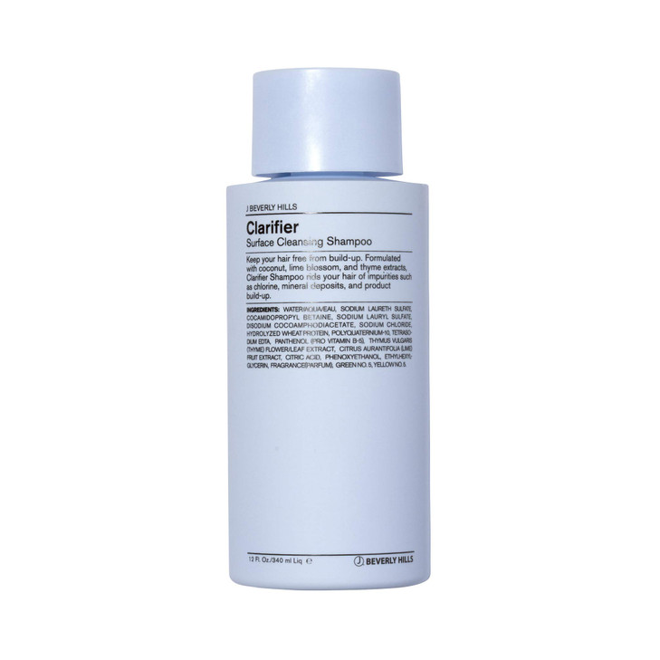 J Beverly Hills Blue Clarifier Purifying Shampoo with Coconut Oil to Hydrate Hair 12 Oz 32 Oz