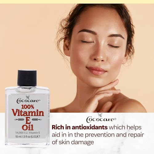 COCOCARE 100% Vitamin E Oil, 14000 I.U., 0.5 Fl Oz - Skin Moisturizer & Antioxidant Protection