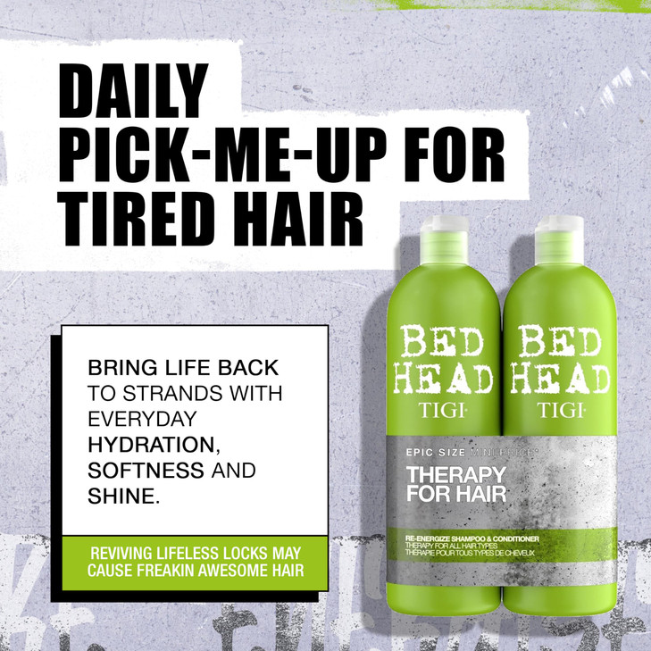 Bed Head by TIGI Urban Antidotes ReEnergize Daily Shampoo and Conditioner 2536 fl oz 2 count
