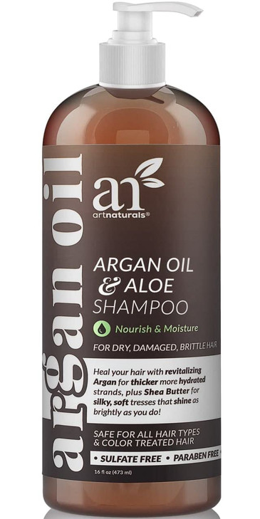 Artnaturals Moroccan Argan Oil Shampoo 16 Fl Oz 473ml Moisturizing Volumizing Sulfate Free Shampoo for Women Men and Tee