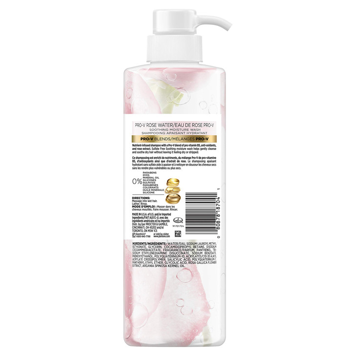 Pantene Shampoo Sulfate Paraben and Dye Free ProV Blends Soothing Rose Water 179 fl oz