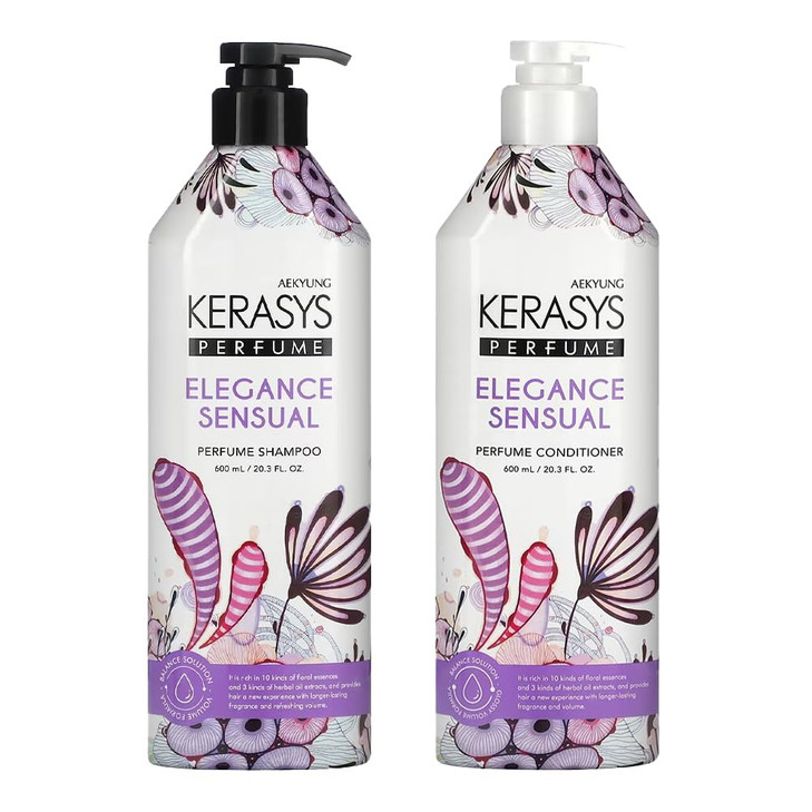 Kerasys Elegance Sensual Perfumed Shampoo 600ml Rinse 600ml Set