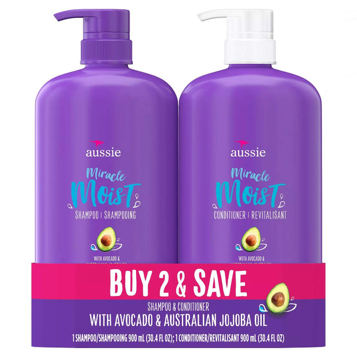 Aussie Miracle Moist Paraben Free Shampoo and Conditioner 304 fl oz each