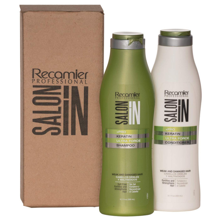 Recamier Saloon in Keratin Ultra Force Shampoo Conditioner Set 105 Oz Sizes