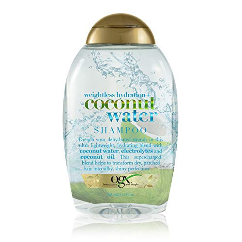 OGX Weightless Hydration Coconut Water Shampoo 13 Ounce Bottle Lightweight Hydrating Formula SulfateFree Surfactants
