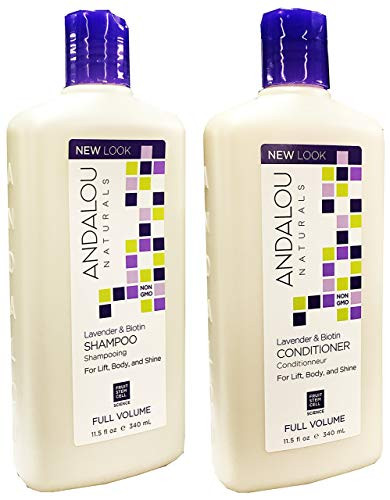 Andalou Naturals Lavender Biotin Full Volume Shampoo Conditioner Hair Loss Solution With Biotin Growth Serum Aloe Vera E