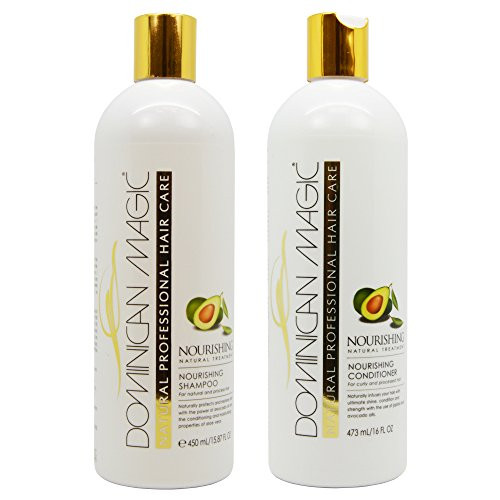 Dominican Magic Nourishing Shampoo Conditioner Duo Set with Avocado Oil and Aloe Vera Infused Moisturizing Shampoo and H