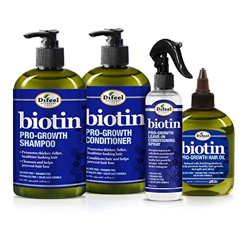 Difeel Biotin Regimen for Hair Growth 4Step Shampoo Condition and Treatment System 4PC SET